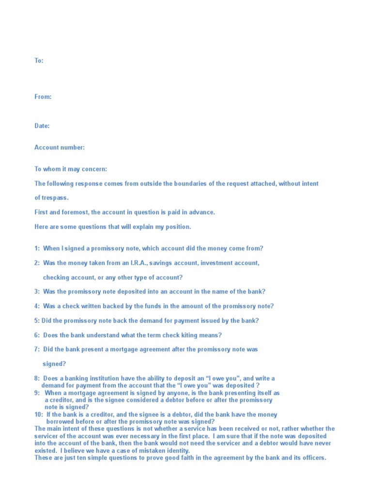 Letter to Car Loan | Promissory Note | Cheque