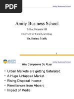 Amity Business School: MBA, Semester III Overview of Rural Marketing