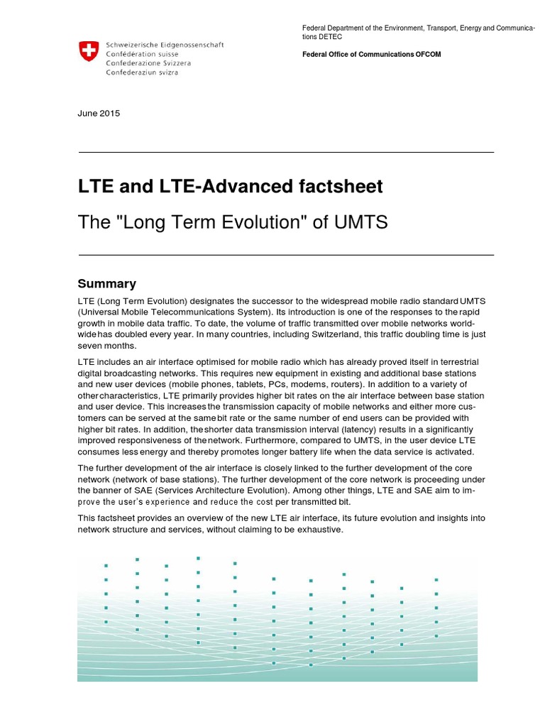 LTE and LTE-Advanced Overview Factsheet | PDF