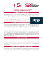 Guia 5 de La Transformación, Fusion y Escision de Sociedades PDF