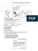 Evaluación Semestral de Comunicación Segundo Grado