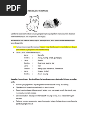 Contoh Soalan Dan Jawapan Haiwan Kesayangan  PDF