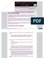 Confesiones Catolico Romanas y Protestantes Acerca Del Domingo
