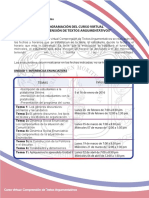 3. Programacion Del Curso Virtual Comprension de Textos Argumentativos 1