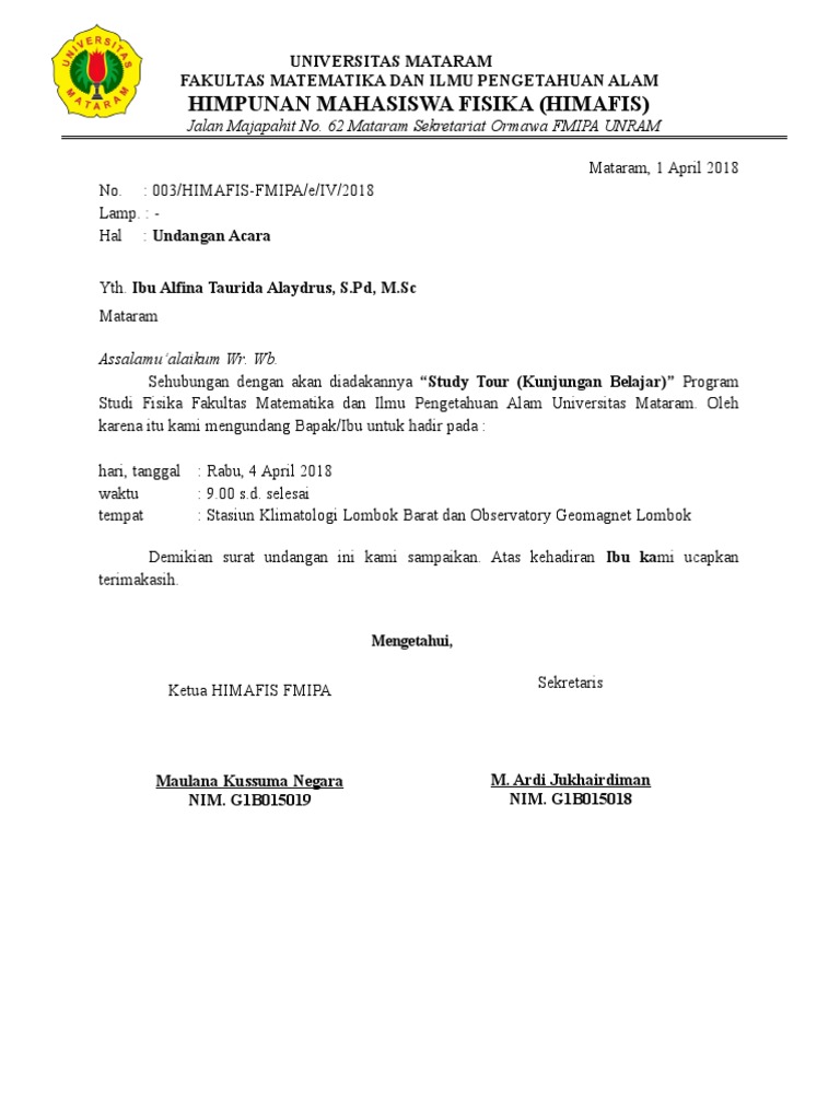 Surat Undangan Dosen Pdf