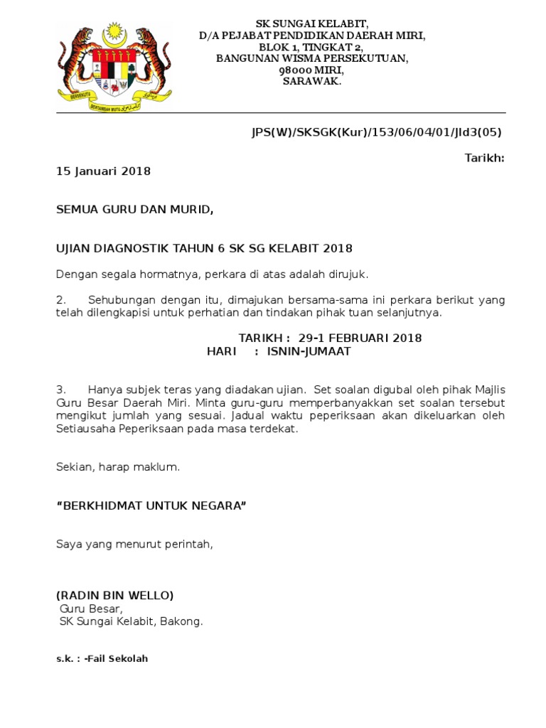 Memo Peperiksaan Pdf