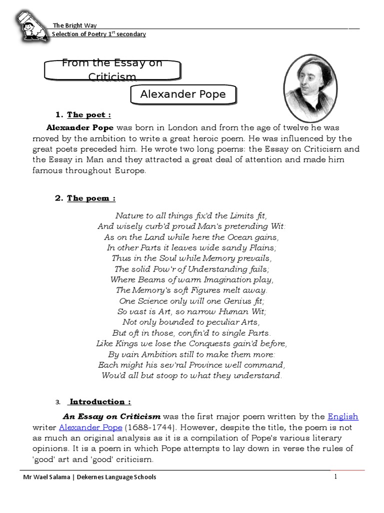 epigram essay criticism alexander pope