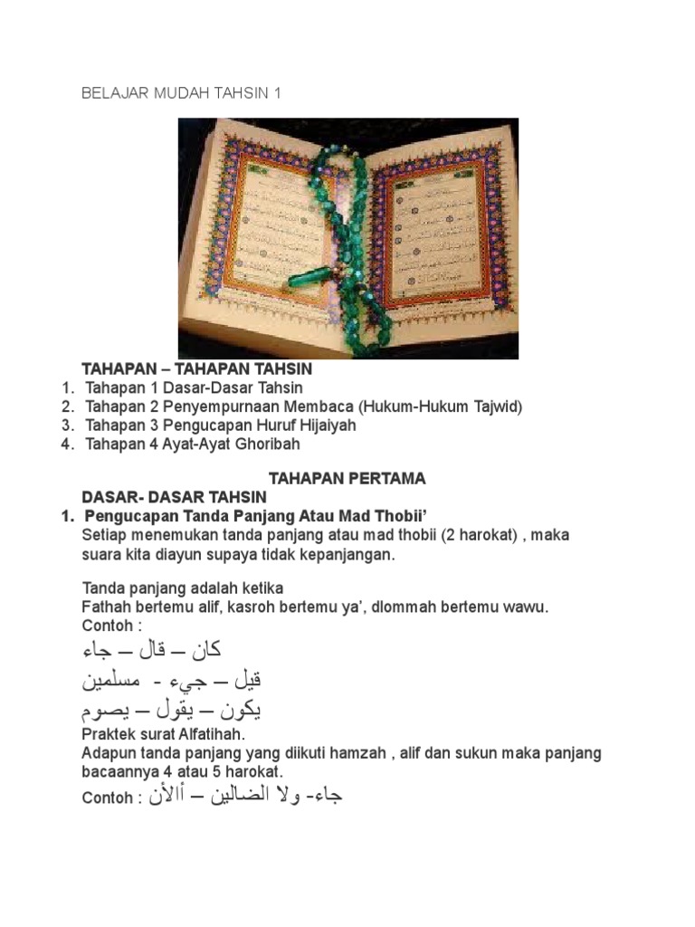 Panduan Belajar Tahsin Dasar | PDF