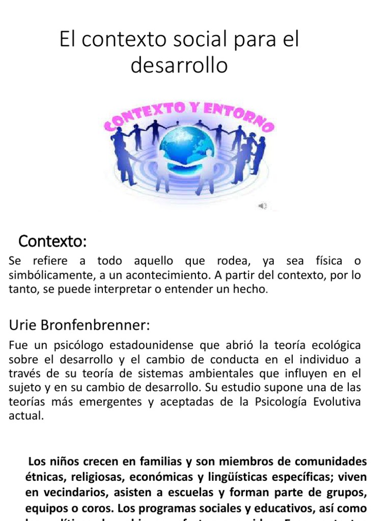 El Contexto Social Para El Desarrollo | Comportamiento | Psicología
