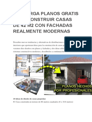 Descarga Planos Gratis para Construir Casas de 42 m2 Con Fachadas Realmente  Modernas | PDF | Dormitorio | Cocina