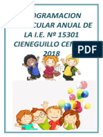 Programación curricular anual 2018 de la I.E. No 15301 Cieneguillo Centro
