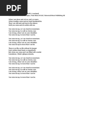 Lyrics You Raise Me Up