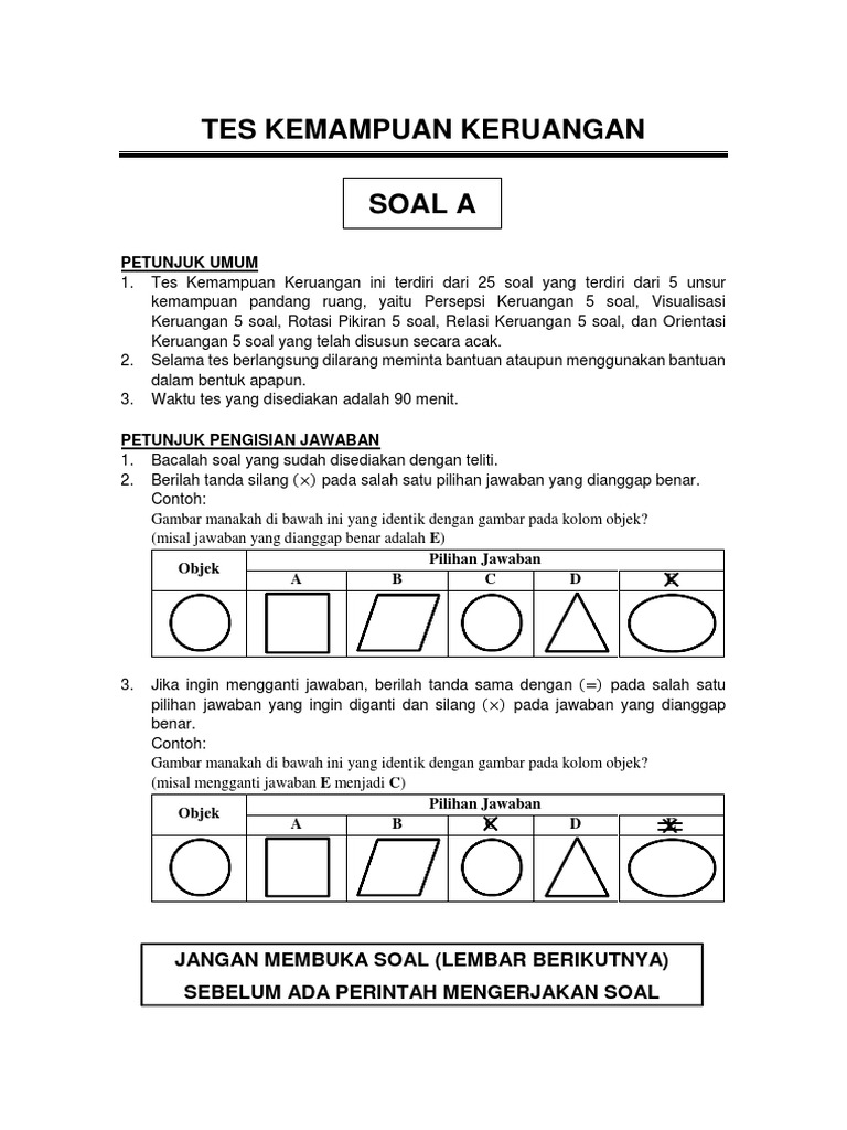 1 Soal Tes Spatial Tipe A