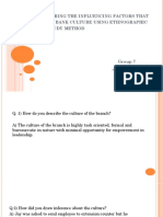 Ncovering The Influencing Factors That Shape A Bank Culture Using Ethnographic Case Study Method