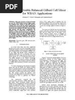 Design of Double Balanced Gilbert Cell Mixer For WBAN Applications