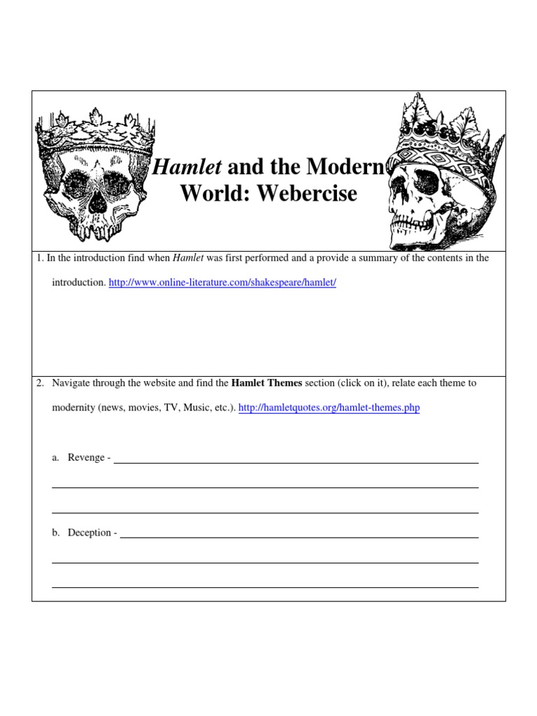 Hamlet and The Modern: World: Webercise | PDF | Art | Classics