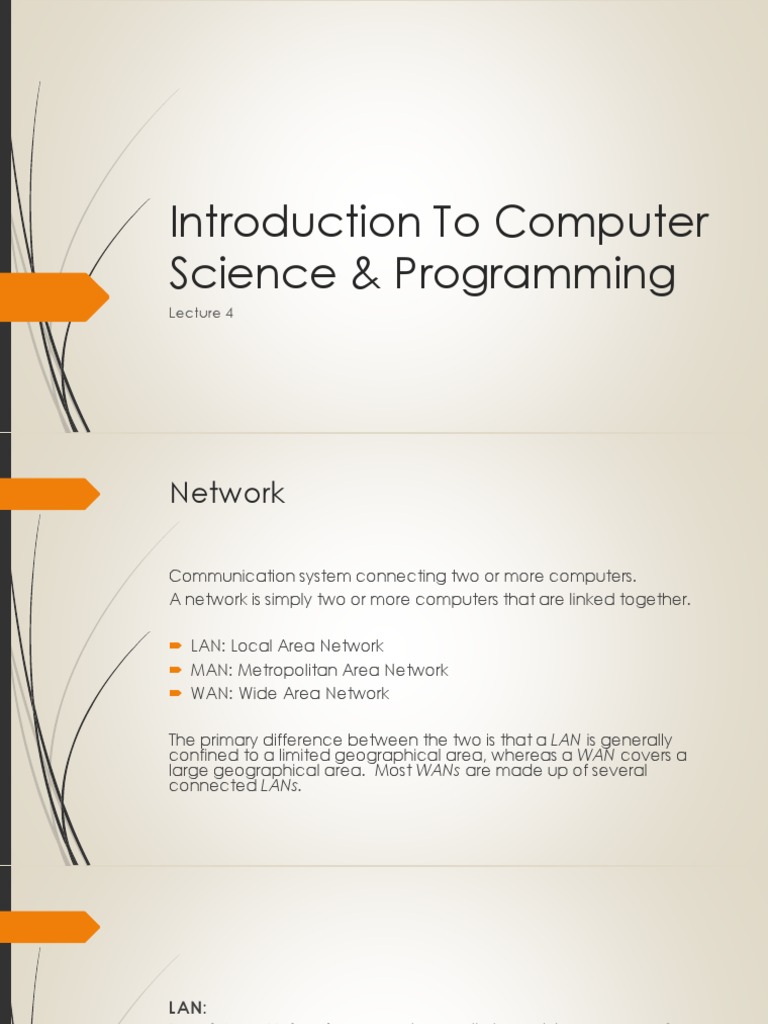 Introduction To Computer Science & Programming | PDF | Network Topology ...