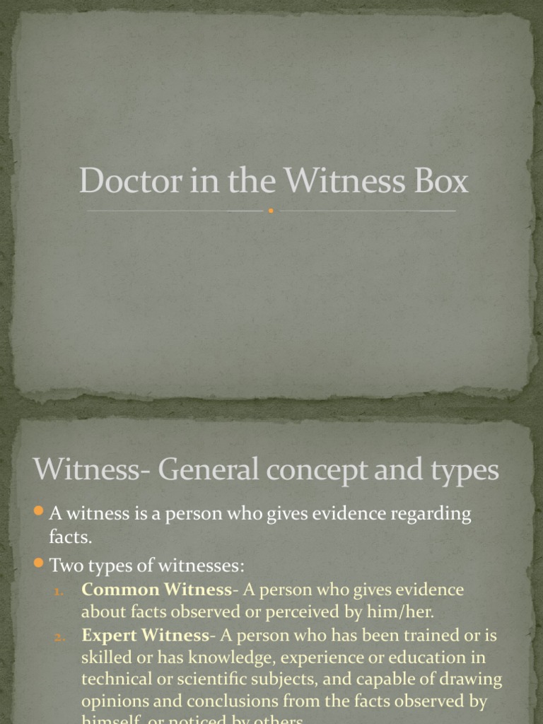 Doctor in Witness Box | PDF