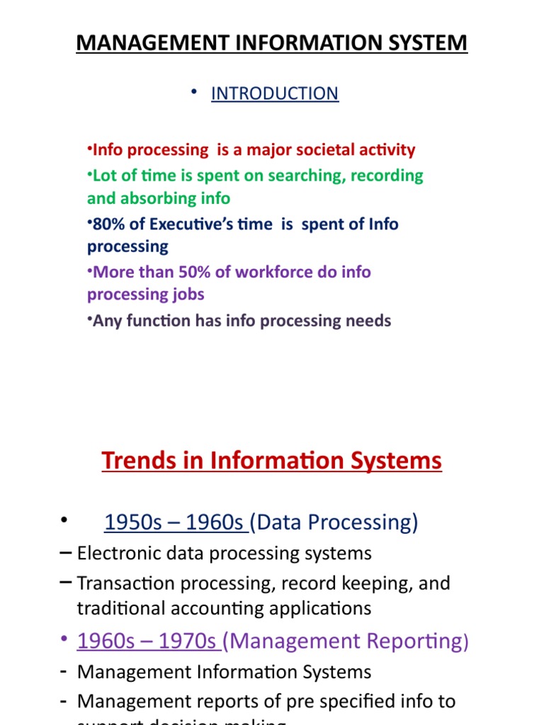 Evolution of Management Info Systems | PDF | Information System ...