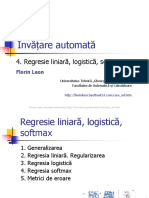 Invatare automata: Regresie liniara, logistica, softmax
