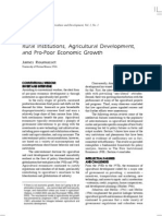 Rural Institutions, Agricultural Development, and Pro-Poor Economic Growth