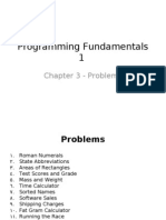 Programming Fundamentals 1: Chapter 3 - Problems