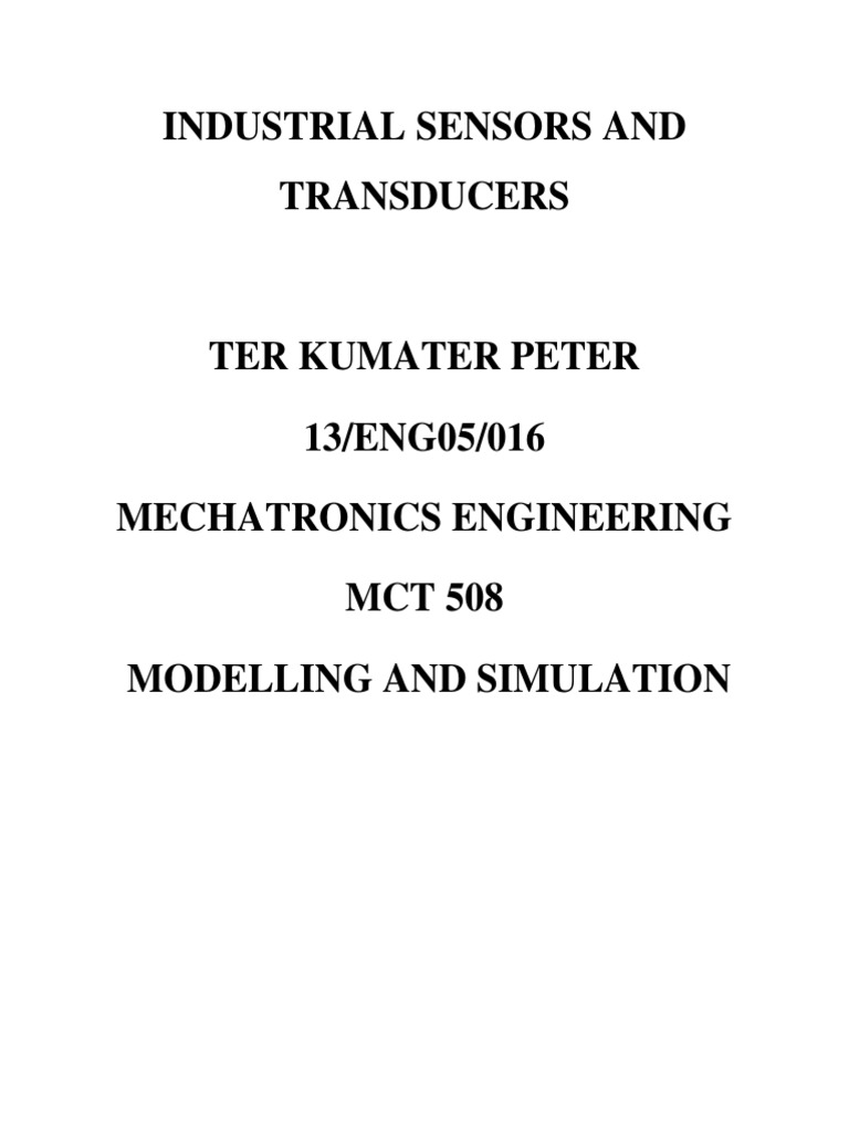 Industrial Sensors and Transducers Overview | PDF | Electrical ...