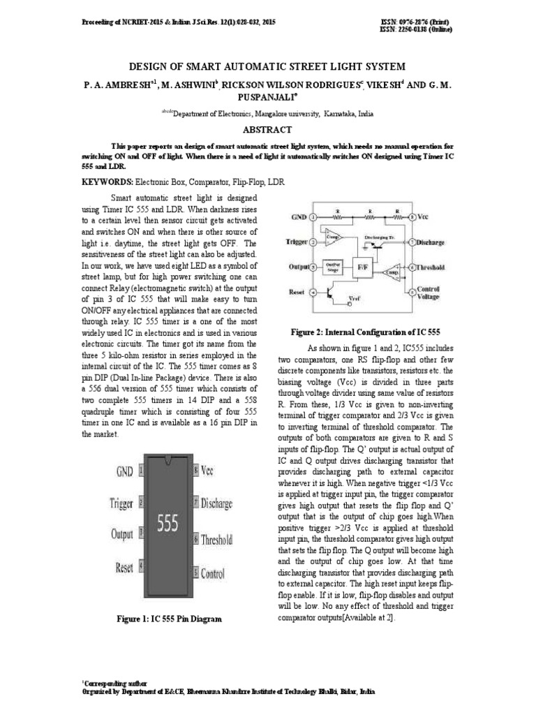 Design of Smart Automatic Street Light System | PDF | Computer ...