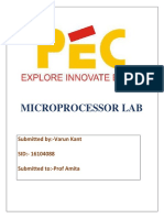 Microprocessor Lab: Submitted By:-Varun Kant SID:-16104088 Submitted To:-Prof Amita