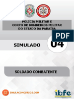 Simulado 04 Soldado - PM - CBM - PB