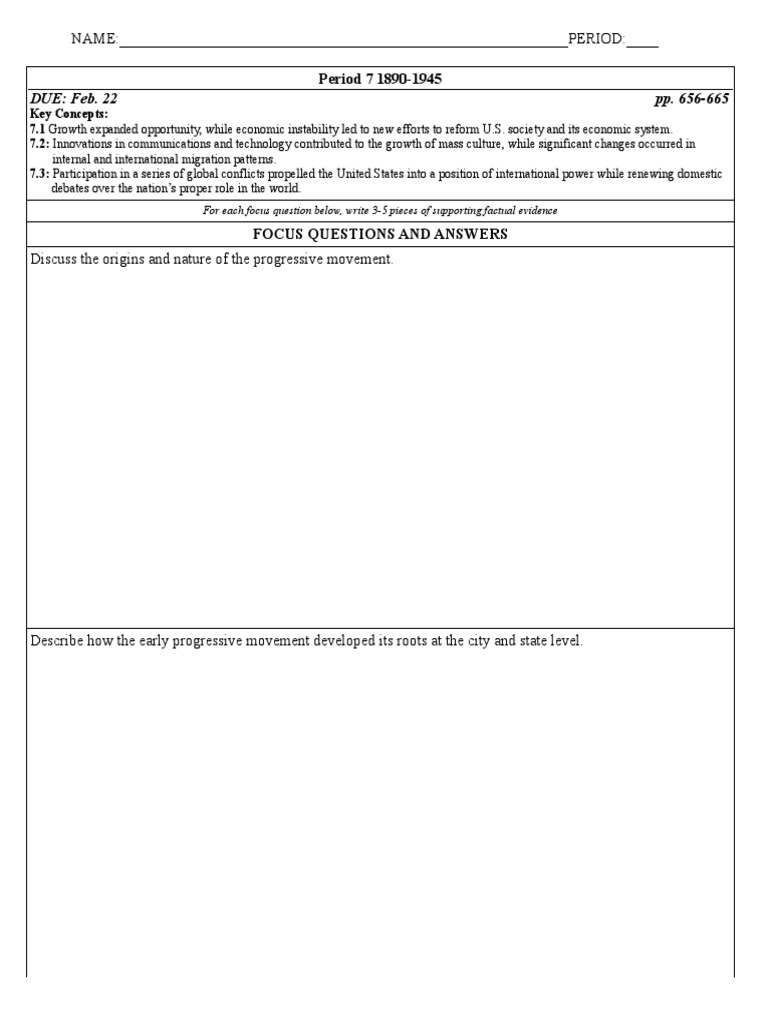 Period 7 Packet 2016-17 | PDF | New Deal | Immigration