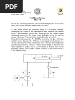 Fluid Power Systems Sheet # 2: Cairo University Faculty of Engineering Mechanical Design Engineering Credit Hours System