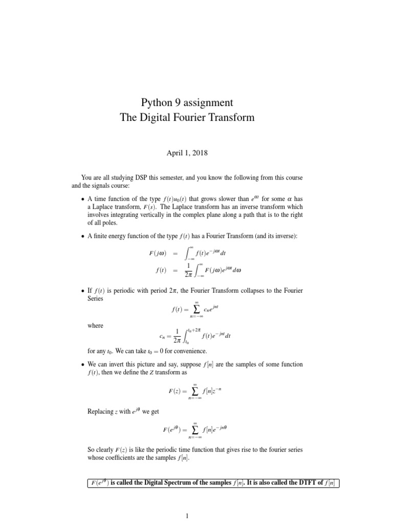 Python 9 | PDF | Discrete Fourier Transform | Fast Fourier Transform