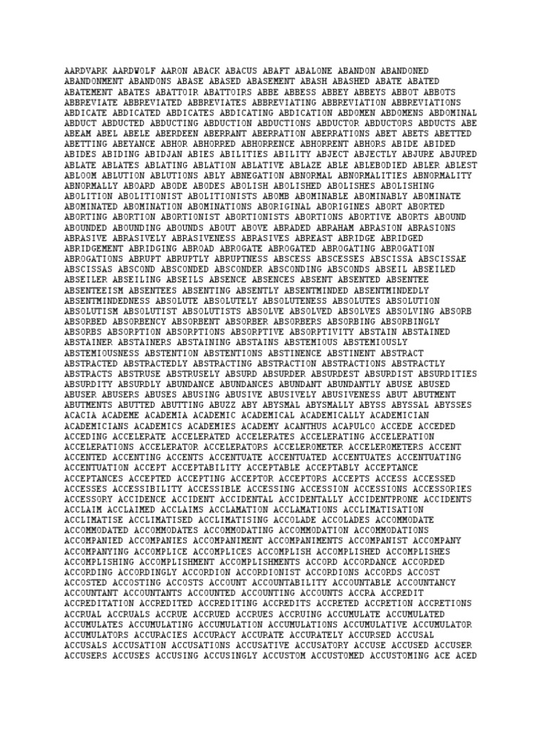 All Words PDF Nature