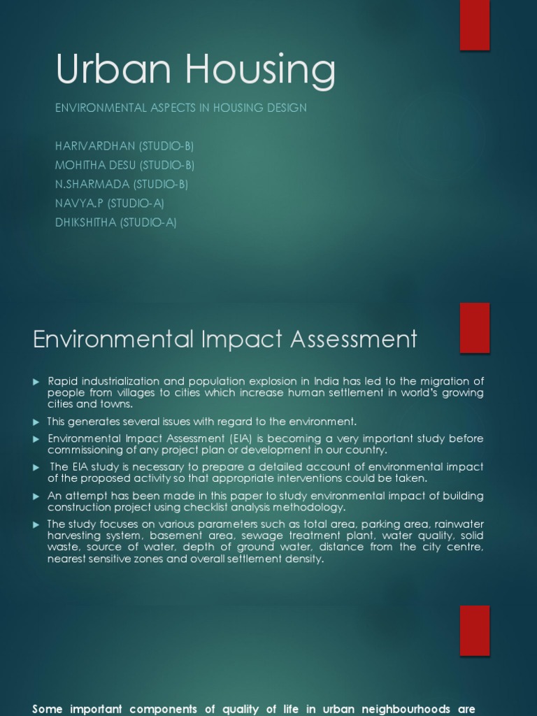 Environmental Impact in Urban Housing | PDF | Environmental Impact ...