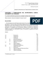 Funciones y competencias del nutricionista clínico