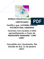 Certificado Lomi Lomi