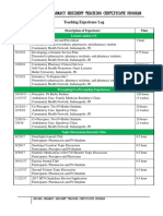 Teaching Experience Log