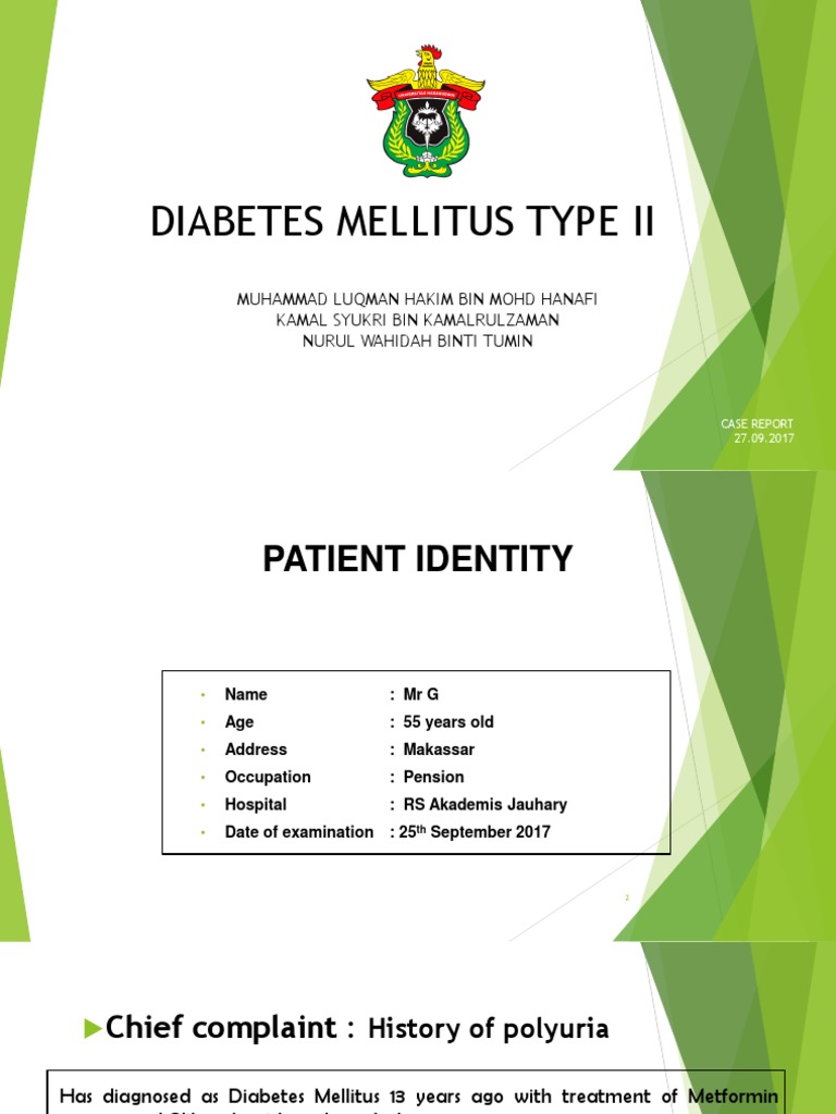 A Case Report on a 55YearOld Male with a History of Diabetes Mellitus