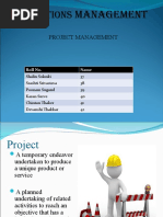 Project Management: Roll No. Name