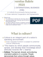 Managing International Business (MIB) : Culture Environments Facing Business Cross-National Cooperation and Agreements