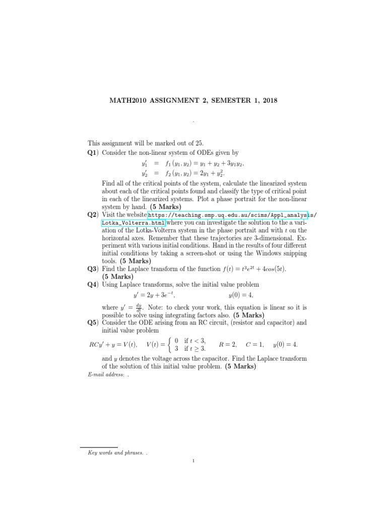 Advanced Math Assignment | PDF