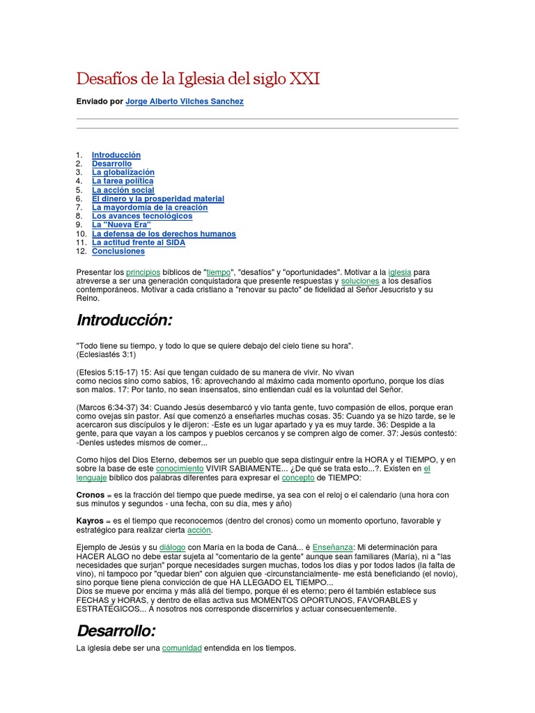 Retos de la Iglesia en el Siglo XXI | PDF | VIH / SIDA | Pobreza
