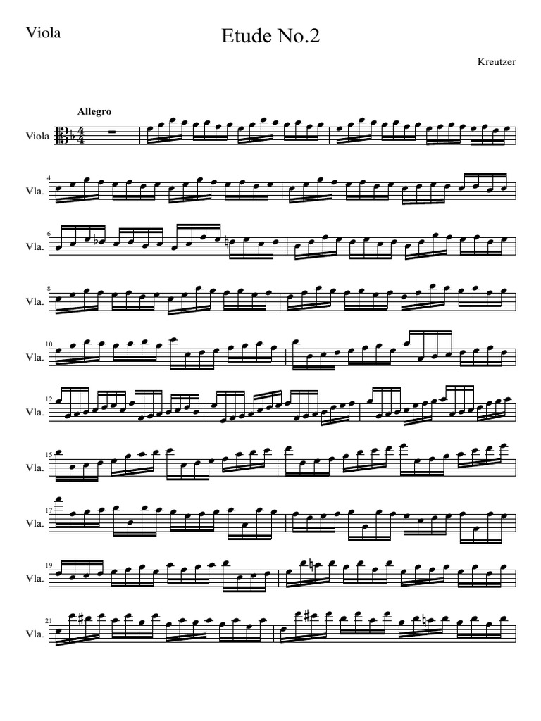 Kreutzer Etude No 2 (Viola)Viola