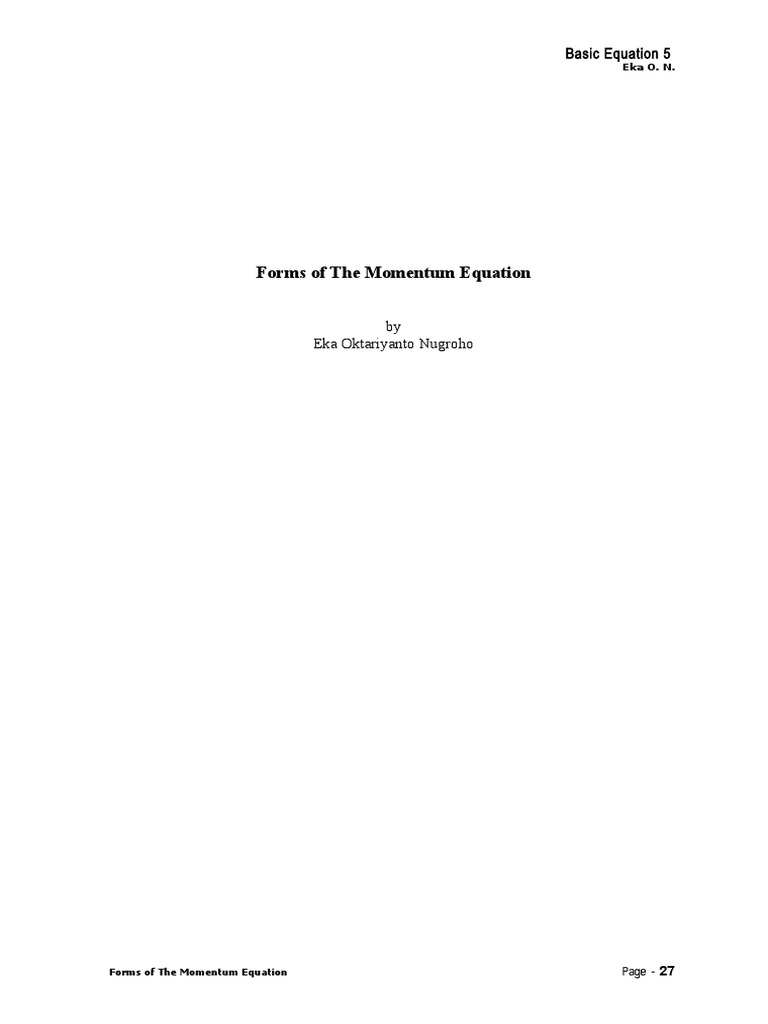 Momentum Equation Forms in Fluid Dynamics | PDF | Fluid Dynamics | Momentum