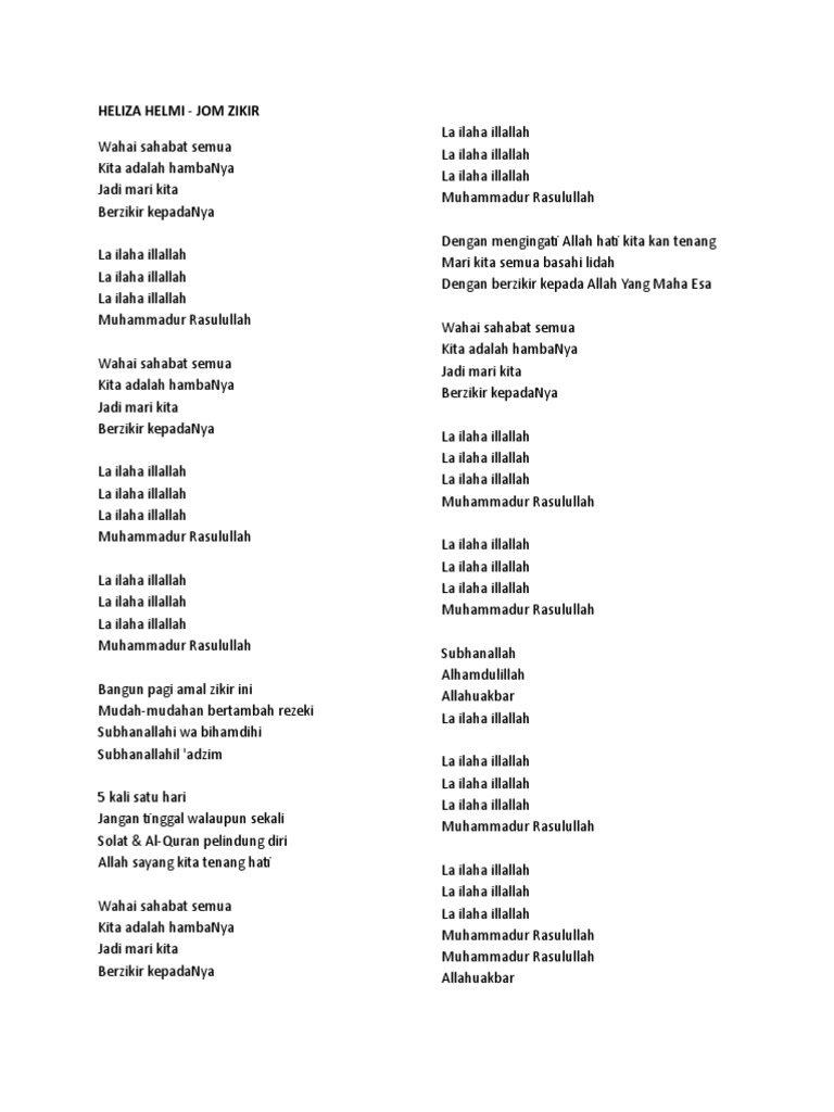 Jom Zikir Heliza Helmi