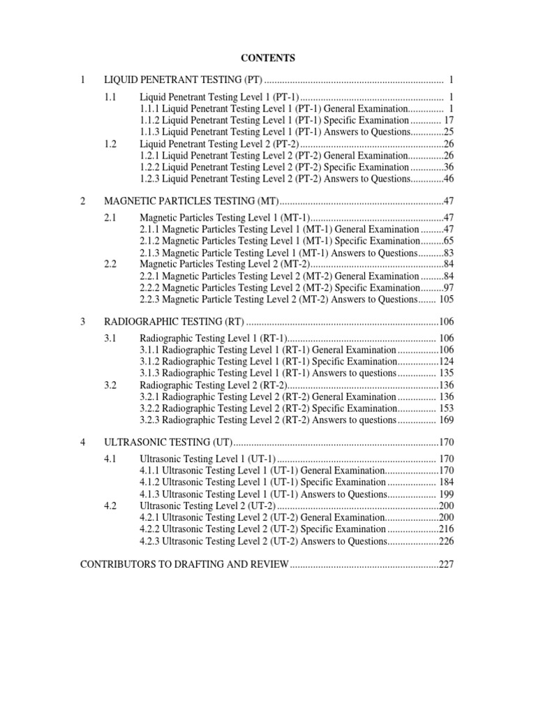 NDT Testing Methods and Exam Answers | PDF | Steel | Chemical Substances
