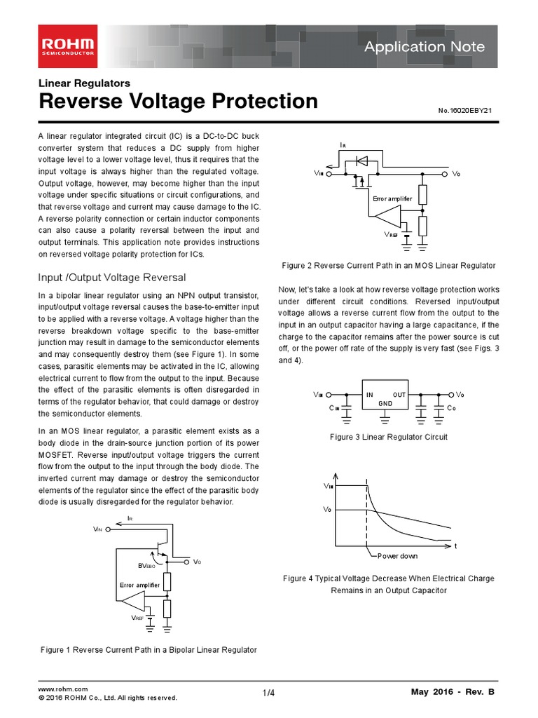 Reverse Voltage Protection: Linear Regulators | PDF | Diode | Mosfet