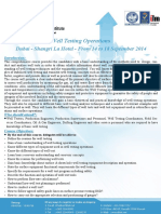 Well Testing Operations: Dubai - Shangri La Hotel - From 14 To 18 September 2014