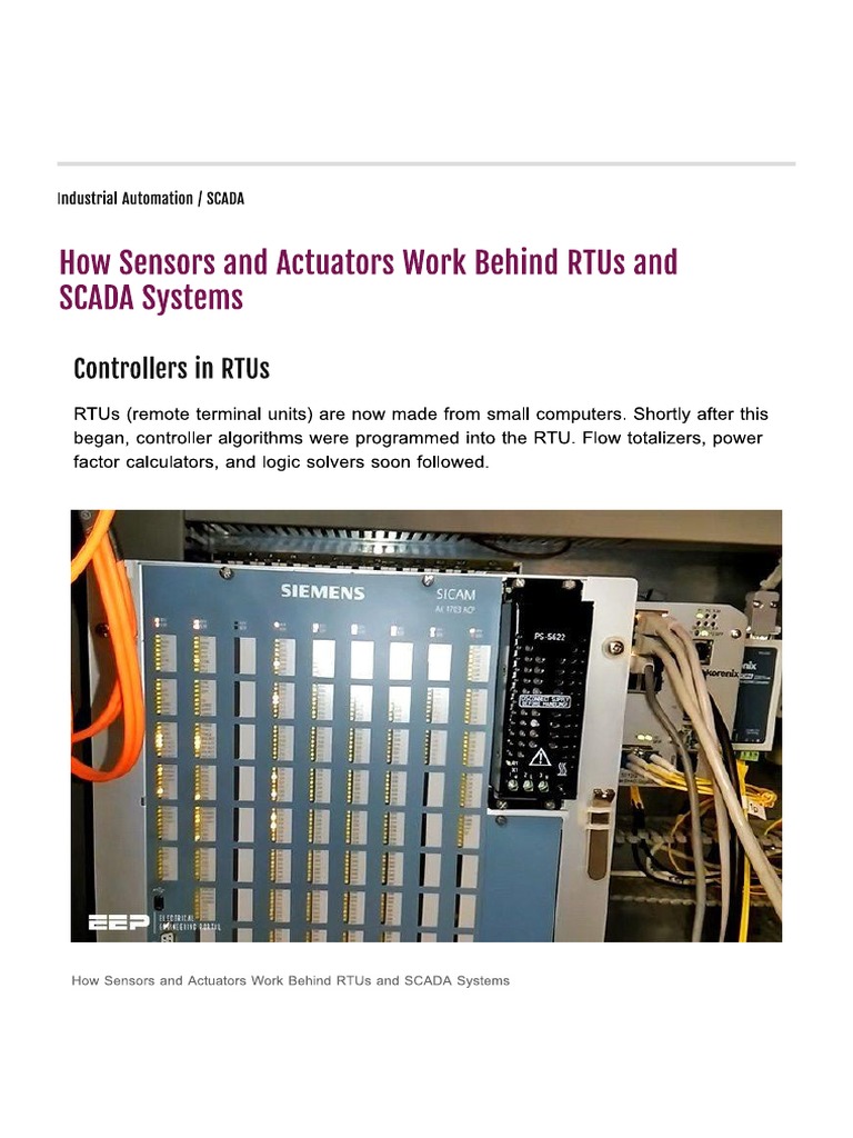 How Sensors and Actuators Work Behind RTUs and SCADA Systems PDF